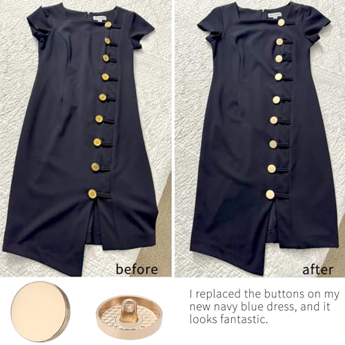 Premium Gold Metal Buttons Set - 0.6 inches, 8-Piece for Clothing