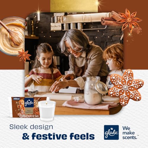Glade Cozy Gingerbread Jar Candle, Seasonal Holiday Scent, 4.08oz - 3 Pack
