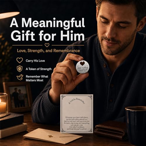 Memorial Keepsake for Loss of Dad - Heart Token & Sympathy Card Gift