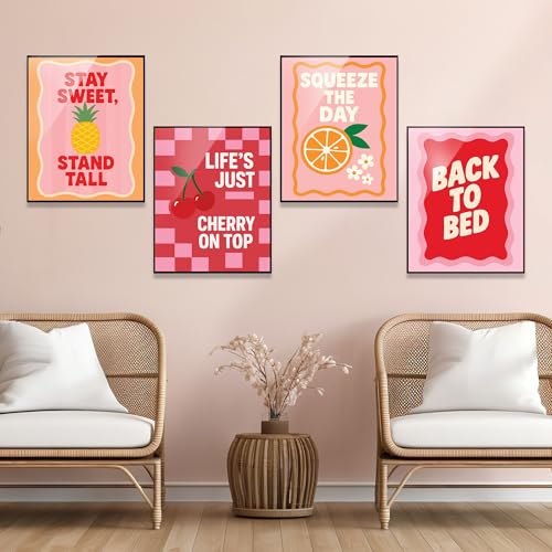 KINGDUHU Preppy Aesthetic Poster Set - 8x10 Wall Art Prints