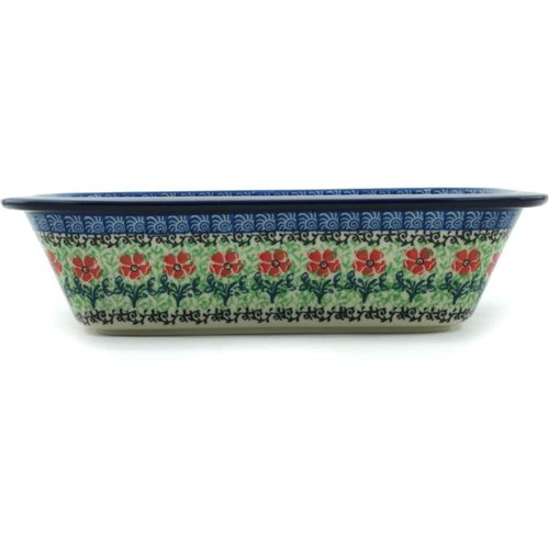 Polish Pottery Baker - Rectangular with Grip Lip - Maraschino
