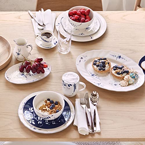 Villeroy & Boch Old Luxembourg Brindille Rice Bowl, 25 oz, Premium Porcelain, White/Blue