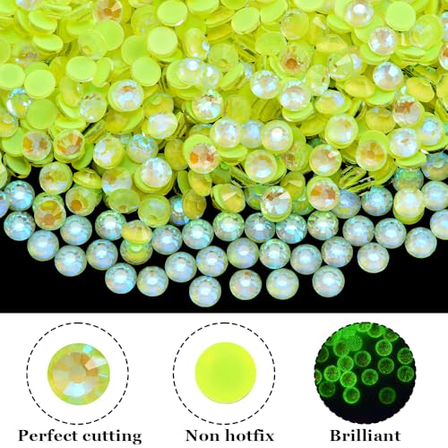 BLINGINBOX Flatback Luminous Rhinestones 288pcs 6.5mm SS30 Glass Crystals