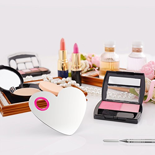 Luxspire Stainless Steel Makeup Mixing Palette with Spatula for Foundation and Cosmetics