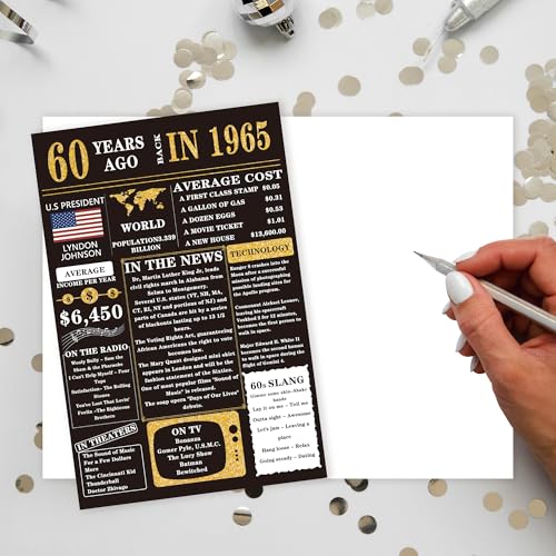 Funny 60th Birthday Card for Men and Women - 8x5.3 inch