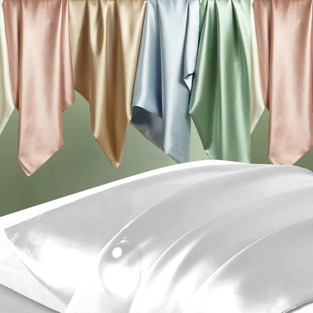 Mulberry Silk Body Pillow Case by Skiennix - Smooth, Cooling, Anti-Acne Zipper Cover | 20x54 Inches, White