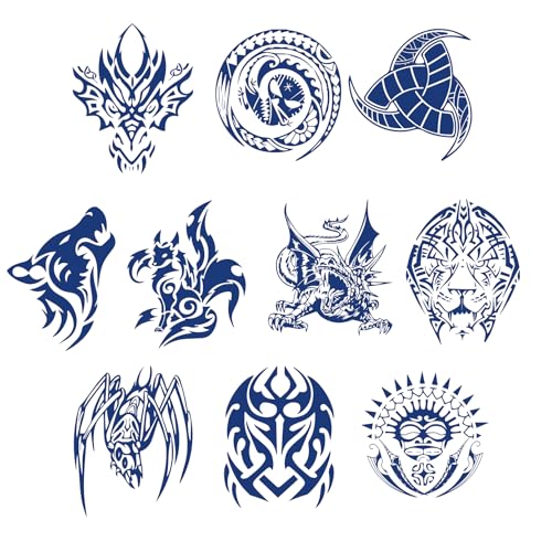 CUTELIILI Celtic Viking Temporary Tattoos - Waterproof Norse Designs 10 Pcs
