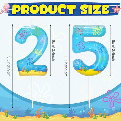25th Birthday Number Candle with Cute Flower Cloud Design