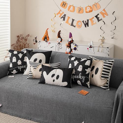 Halloween Ghost Pillow Cover 12x20 for Indoor & Outdoor Decor