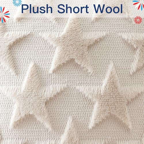 OTOSTAR Patriotic 4th of July Lumbar Throw Pillow Cover, 12x20 Inch Cream