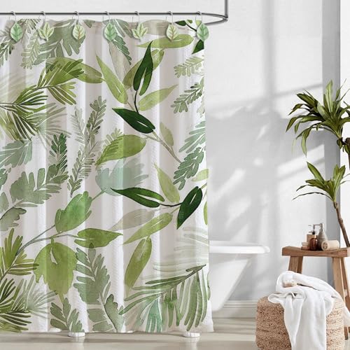 12pcs Leaf Shower Curtain Hooks - Rust Proof & Heavy Duty