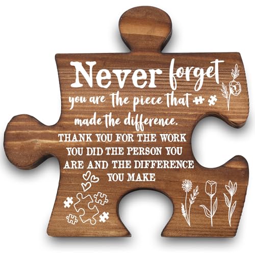 Never Forget Puzzle Piece Plaque - Inspirational Appreciation Gift for Women