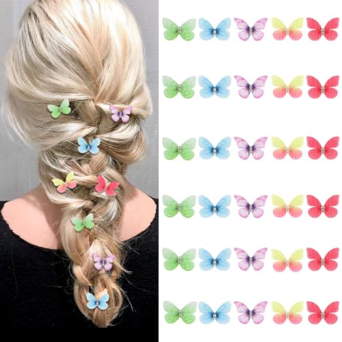 30 PCS Mini Butterfly Hair Claw Clips Colorful Hair Accessories for Girls
