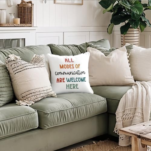 Mental Health Awareness 18x18 Throw Pillow Cover - Classroom White Design