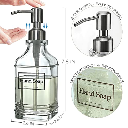JASAI Antique Glass Soap Dispenser with Stainless Steel Pump