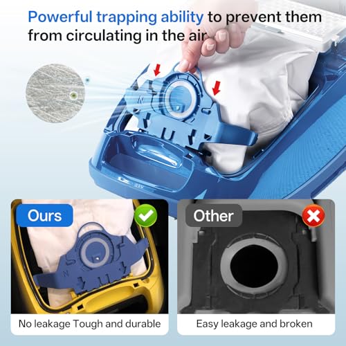 3-Pack Miele GN Vacuum Bags, 3D Efficiency Dust Bags with 5-Layer Filtration