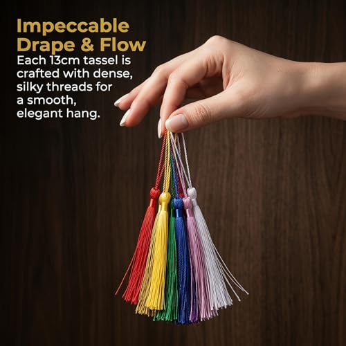 Youbay Black Tassels for Bookmarks and DIY Crafts - 100pcs