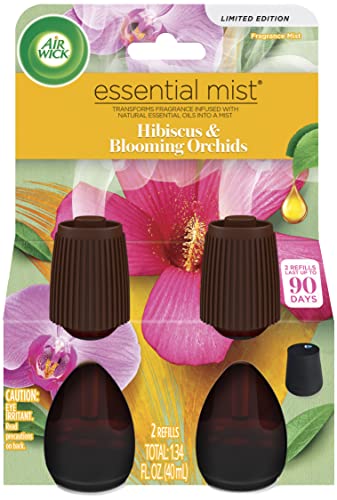 Air Wick Essential Mist Diffuser Refill Hibiscus & Blooming Orchids 2 Pack 0.67 Fl Oz