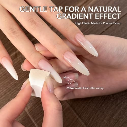 GAOY Cushion Ombre Painting Gel with Sponges Milk Apricot Gradient Nail Polish
