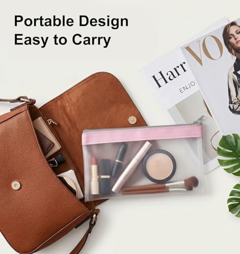 Small Clear Makeup Bag 4-Piece Set Mini Zipper Pouch for Travel Organizer