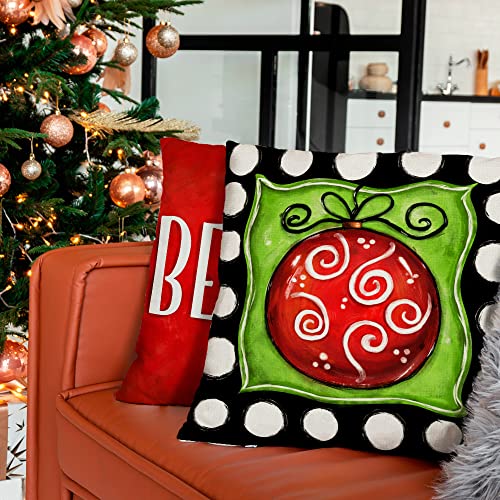 Christmas Pillow Covers Set of 4 - 18x18 Farmhouse Decor