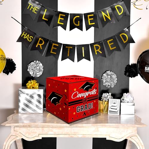 Graduation Card Box Holder - Foldable Congrats Grad Decor, 8.27in