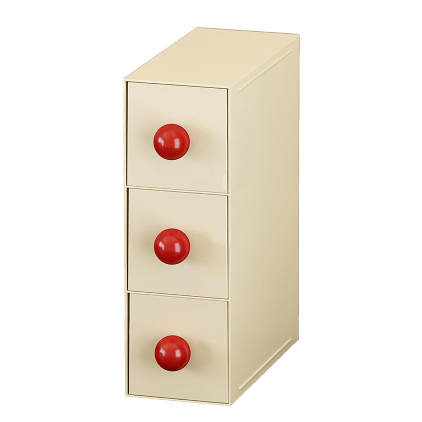 MOTDWKYD Stackable drawer with 3 Drawers, Bathroom Storage Organization, Makeup Organizer for Nail Polishes, Liquid Foundation, Lipsticks, Powder Puff, Beige