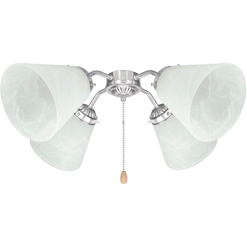 Set of 4 Premium Ceiling Fan Light Covers, Transitional Style Milky Glass Alabaster Shade, YELOKIE Perfect Ceiling Fan Replacement Glass Accessories, Standard 2-1/8" Fitter Size