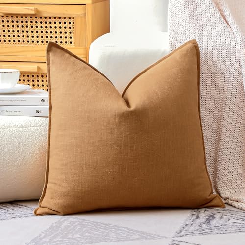 OTOSTAR Decorative Linen Throw Pillow Cover 22" x 22" - Hazel