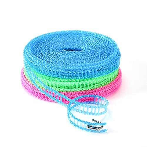 ALINNA Windproof Nylon Clothesline - 3 Pack, Adjustable & Portable for Indoor/Outdoor Use