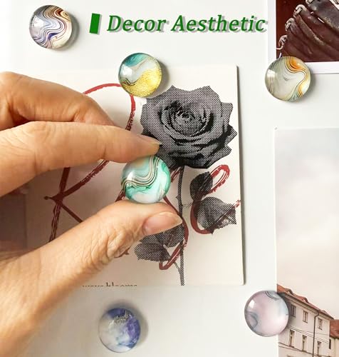 Elegant Marble Refrigerator Magnets - Cute Decorative Set of 24