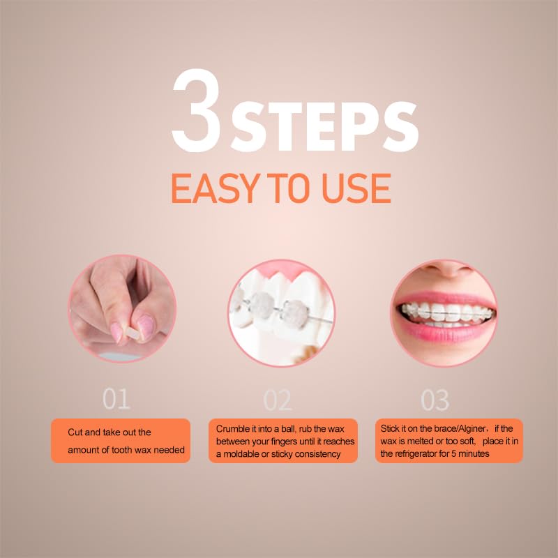 Teckolign Orthodontic Wax for Braces - 4 Pack Unscented Dental Wax