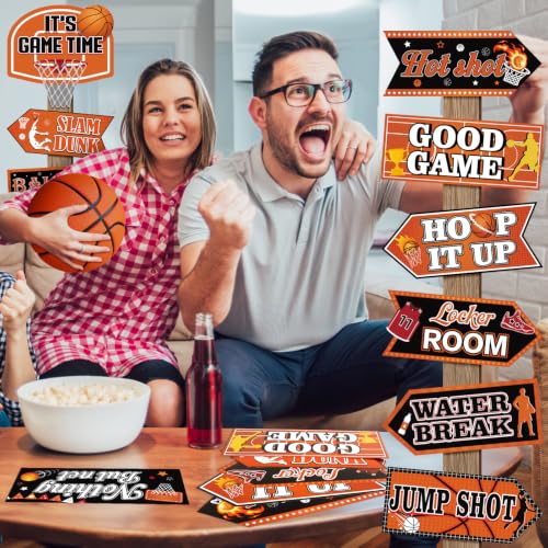 24 Basketball Party Directional Signs - Kids & Adults Decor