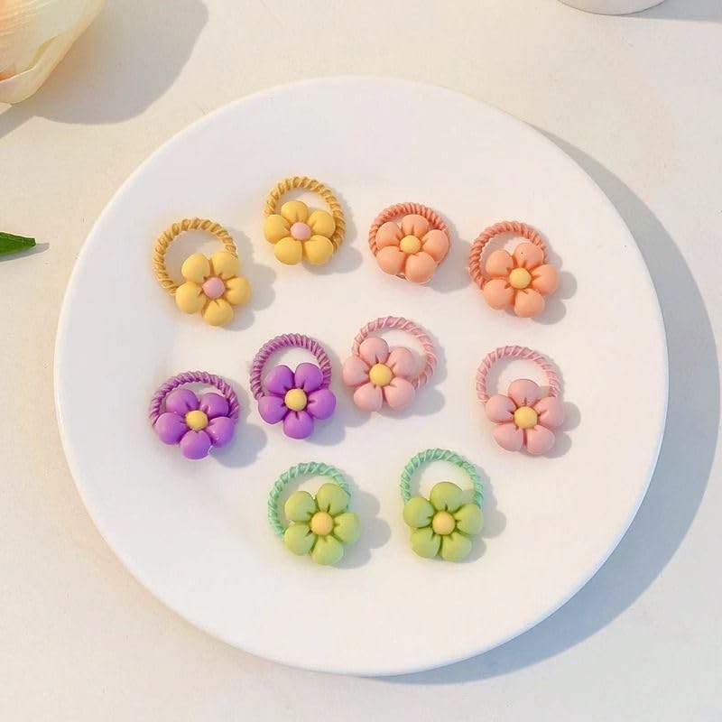 Small Dog Hair Bows 20pcs Cute Fruit Sunflower Rubber Bands for Pets