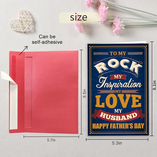 Romantic Father's Day Card for Husband from Wife - 8" x 5.3"