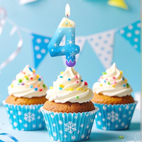 Blue Number 2 Birthday Candle - Cartoon Cake Topper for Boys & Girls