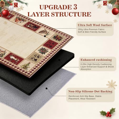 Red Christmas Rug 8x10 Area Rug for Living Room Cabin Decor - Holiday Seasonal