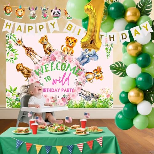 Jungle Safari Party Decorations Set for 1st Birthday