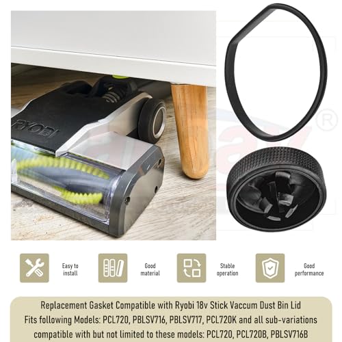 Replacement Wheels and Gasket for Ryobi 18V Cordless Vacuum