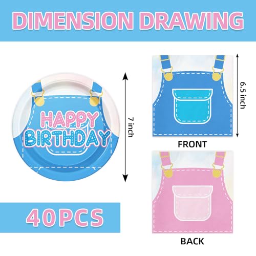 40-Piece Cartoon Animal Party Supplies: Disposable Paper Plates and Napkins