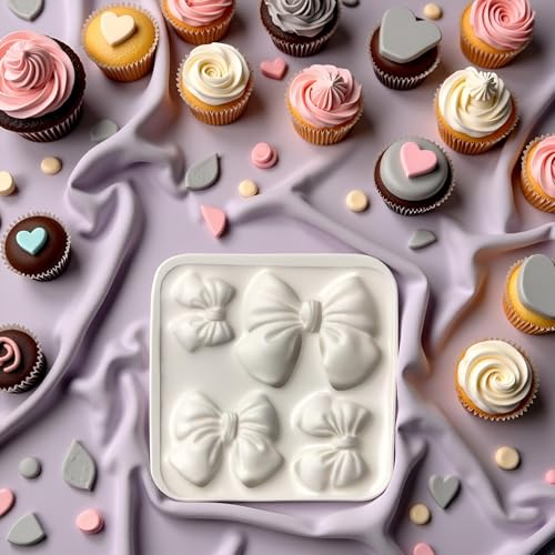 Gray Bowknot Silicone Mold for Cake Decorating & Cupcake Toppers