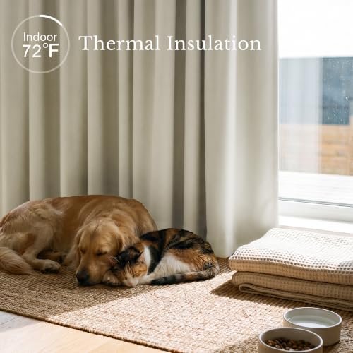 NICETOWN Thermal Insulated Blackout Curtains - 42" x 84" (Bone White, 2 Panels)