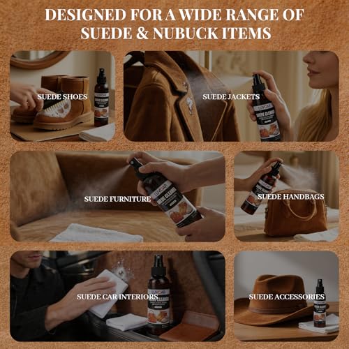 Luvoar Suede Cleaner and Restorer Spray - 4oz All-in-One Care Kit