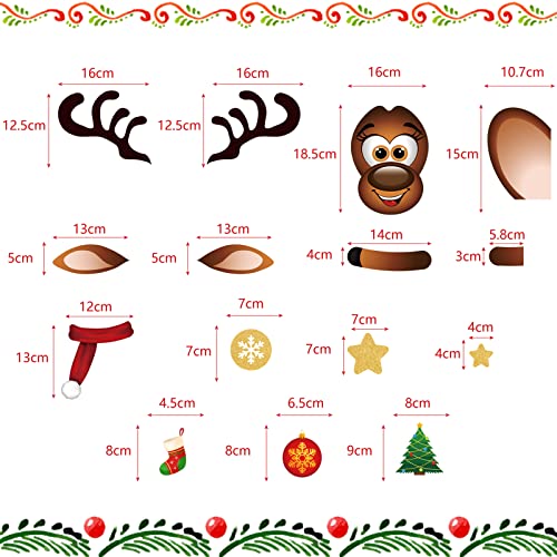 Christmas Refrigerator Magnets - Reindeer Decor, 15 Pieces, Festive Holiday Kitchen Accessories