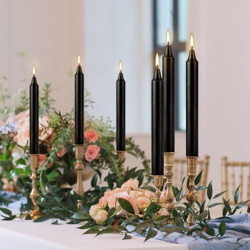 YOROXRG 4-Inch Black Chime Candles – Set of 40 Unscented Taper Candles