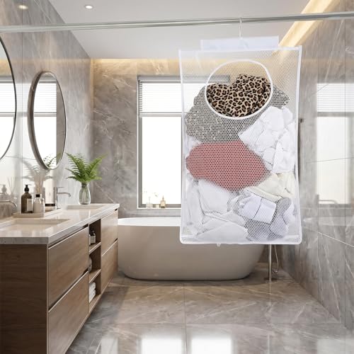 Hanging Laundry Hamper - Large Foldable Mesh Basket for Easy Storage