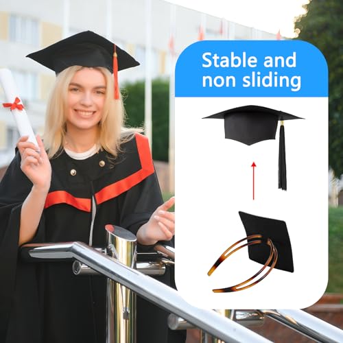 Graduation Cap Headband Brown Anti-Fall Grad Hat Holder with Adhesive Felt