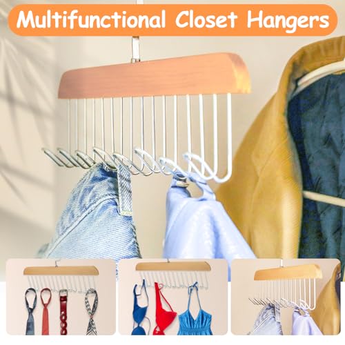 2-Pack 360° Swivel Anti-Slip Coat Rack Hangers for Closet