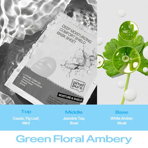 PIXELPURE Vegan PDRN Sheet Mask - 3 Pack Hydrating Facial Mask with Ceramide & Cica for Sensitive Skin