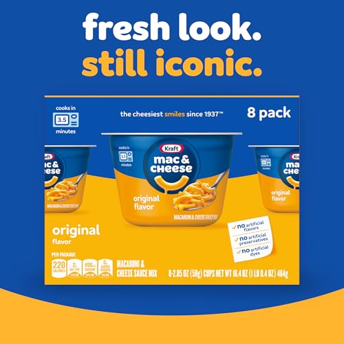 Kraft Mac & Cheese Cups, Original Flavor, 8 Microwaveable Cups